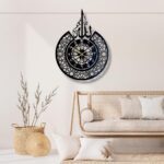 Arabs Heavy Metal Surah Al Ikhlas Metal Islamic Analog Clock for Living Room, Bedroom, Office, Home and Hall, 45 Cm X 45 Cm,Black - Image 4