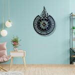 Arabs Heavy Metal Surah Al Ikhlas Metal Islamic Analog Clock for Living Room, Bedroom, Office, Home and Hall, 45 Cm X 45 Cm,Black - Image 5