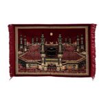 SAJJADAH ARTS Islamic Wall Hanging Tapestry | Makkah Madina Kaaba Sharif Prayer Cloth with Tassels | Velvet Polyester Woven Fabric | 26 x 43 cm Spiritual Wall Decor for Prayer Room Home Office | Gift;SAPRE-H26xL43CM-005 - Image 3