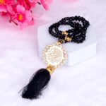 HADIYAH Premium Customisable 100 Beads Crystal Tasbeeh | with Name or Bismillah | Black - Image 3
