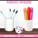 Oblivion Toothbrush Holder 4 Pc - Plastic Anti-Bacterial Travel Protectors for Oral Care - Portable Brush Holder for Bathroom Wall, Trip & Travel - Multicolor Toothbrush Case Box & Cover Container Set - Image 7