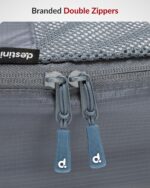 Destinio Packing Cubes for Travel | Luggage Organiser Pouches for Travelling | Water Resistant, Space Saver Wardrobe Organizer Bags for Clothes (4 Cubes+ Drawstring Bag+ Cosmetic Pouch) -6 in 1, Blue - Image 3