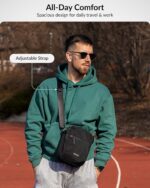 Destinio Padded Sling Bag for Men & Women | Side Shoulder Pouch | Crossbody Bag for Travel Use | Organizer for Mobile, Passport & Cash | Water Resistant Zipper, Internal Key Holder, Anti-Theft - Image 3