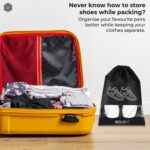 Boldfit Shoe Bag for Travel Bag for Man & Women Shoe Cover for Storage at Home Gym Reusable Travelling Accessories Organizer Pouch Travel Essentials Footwear Bags for Travelling Men -Pack of 12, Black - Image 7