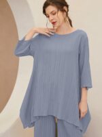 TADKEE Womens Striped Polyester Co-ord set - Image 3