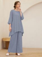 TADKEE Womens Striped Polyester Co-ord set - Image 4