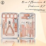 Beauté Secrets Manicure Kit, pedicure tools for feet, Nail Clipper, Manicure Pedicure kit for women and Men, 18 Pieces,Perfect Gifts for Women and Men (Rose Gold) - Image 4