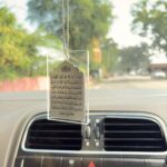 Acrylic Islamic Ayatal Kursi Car Hanging | Spiritual Rear View Mirror Accessory for Protection & Blessings | Muslim Gift for Car Interior - Clear & Silver - Image 3