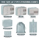 Packing Cubes 7 Set Travel Organizer Cubes for Suitcases Lightweight Luggage Packing Orginzers for Travel Acessories (Blue) - Image 3