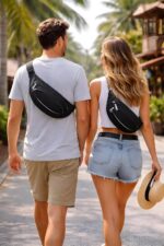 YUVI HUB Chest Bag for Men & Women, Crossbody Waist Pouch with 3 Zippered Compartments & Adjustable Strap, Multipurpose Fanny Pack for Travel, Festivals, Hiking, Cycling - Image 9