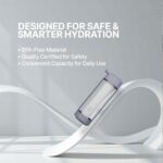 Zero B H2Ohh Portable Water Filter Bottle – 600ml | Removes 99.9% Bacteria & Viruses | Durable TRITAN Material | Instant Purification | Eco-Friendly Travel & Fitness Bottle (GREY) - Image 3