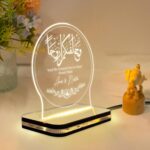 Customized Islamic Acrylic Plaque LED Light Lamp | Muslim Couple Wedding Gift | Custom Islamic Acrylic Gift with Arabic Calligraphy | Islamic Decoretive (5.5x5.5 Inch) - Image 4
