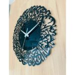 Islamic Wall Clock 30cm x 30cm – Black Acrylic & Wooden Arabic Calligraphy Designer Wall Clock for Living Room, Bedroom & Prayer Room Décor - Image 4