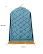 Simple Solid Muslim Prayer Rug Velvet Embossed Turkish Prayer Carpet Portable Islam Prayer Mat for Kids Islamic Janamaz Great Ramadan Eid Gift Elegant Sajadah with Tassel Salat Rug 50x80cm - Image 3