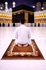 Premium Velvet Aasan/Prayer/Meditation Janamaz for Namaz Muslim|48x30 Inch,Printed-Brown1 - Image 3