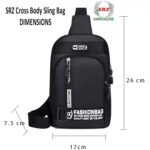 SRZ Travel Accessories | Essential Travel Bags (Wheeled/Backpack/Crossbody), Travel Pouch, Weighing Scale, Air Pillow, Shopping Bag (Sling_VIBRA_BLK) - Image 3