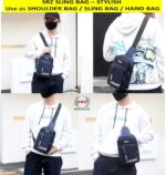 SRZ Travel Accessories | Essential Travel Bags (Wheeled/Backpack/Crossbody), Travel Pouch, Weighing Scale, Air Pillow, Shopping Bag (Sling_VIBRA_BLK) - Image 6