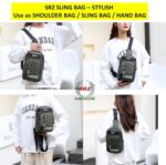 SRZ Travel Accessories | Essential Travel Bags (Wheeled/Backpack/Crossbody), Travel Pouch, Weighing Scale, Air Pillow, Shopping Bag (Sling_VIBRA_BLK) - Image 7