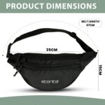 Storite Chest Bag for Men & Women,Crossbody Waist Pouch with 3 Zippered Compartments & Adjustable Strap,Multipurpose Fanny Pack for Travel Festivals Hiking Cycling - Black - Image 3