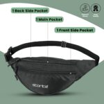 Storite Chest Bag for Men & Women,Crossbody Waist Pouch with 3 Zippered Compartments & Adjustable Strap,Multipurpose Fanny Pack for Travel Festivals Hiking Cycling - Black - Image 4
