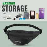 Storite Chest Bag for Men & Women,Crossbody Waist Pouch with 3 Zippered Compartments & Adjustable Strap,Multipurpose Fanny Pack for Travel Festivals Hiking Cycling - Black - Image 5
