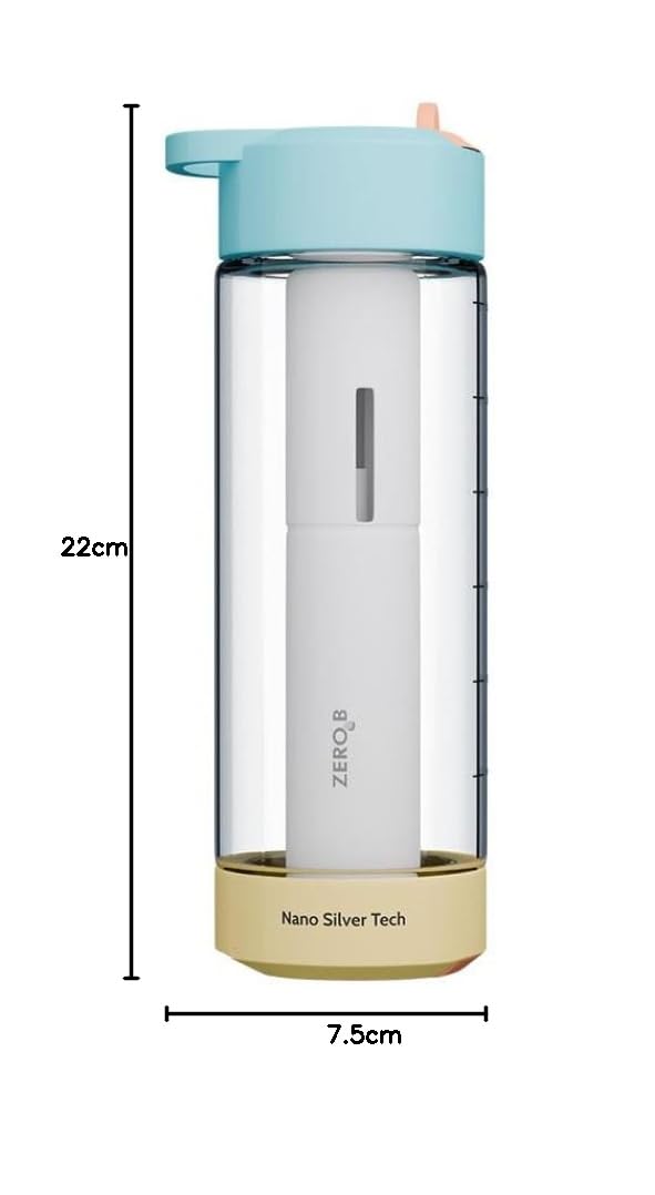 ZeroB H2OHH Portable Water Filter Bottle – 600ml | Removes 99.9% Bacteria & Viruses | Durable TRITAN Material | Instant Purification | Eco-Friendly Travel & Fitness Bottle (CORAL BLOOM) - Image 10