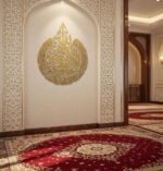 IAM JBRLASER Metal Ayatul Kursi Metal Wall Art, Islamic Wall Art, Calligraphy, H 30 INCH x W 24 INCH (Gold) - Image 3