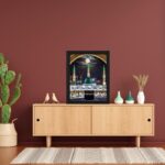 VNPL Makkah Madina Photo Frame 8X10 Inch | Islamic Wall Art Kaaba And Masjid An Nabawi Night View | Decorative Muslim Home Décor With Black Wooden Frame-Arth-62 | Photoframe For Living Room - Image 5