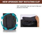 TDG Flip Phone Belt Pouch for Samsung Galaxy Z Flip 7/6 / 5/4 | PU Leather Mobile Holster with Rotating Belt Clip, Pen Holder & Magnetic Closure | Waist Phone Case for Men (Black) - Image 4