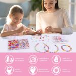 Satmarhz Jewellery Making Kit for Girls, Colorful Bracelet Making Set for Kids DIY Craft Necklace Making, Activity Toys for Girls Age 6-12 Years Old - Image 4