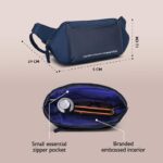United Colors of Benetton Unisex Waist Pouch Noir - Navy | Sling with Hidden Zipper Pocket | Waist Bag with Adjustable Strap for for Travel and Daily Essentials | Stylish Crossbody Travel Fanny Pack - Image 4