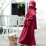 Kids/Children/Girls Jilbab Abaya or Burqa - Beautiful Self-Design Maroon Crepe Islamic Jilbab Abaya - Image 3