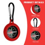 Proberos® 2 Pcs Compass with Carabiner for Outdoor Activities, Reliable Outdoor Adventure Gear for Backpacks, Hiking, Camping, Trekking Pocket Compass, Mountaineering Equipment Accessory Set - Image 5