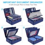 ENGPOW 5200℉ Fireproof File Organizer Bag with 13 Pocket Accordion File Folder,Document Organizer Box with Lock&Labels,Multi-Layer Portable Home Travel Safe Storage Box for Important Documents,Blue - Image 5
