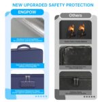 ENGPOW 5200℉ Fireproof File Organizer Bag with 13 Pocket Accordion File Folder,Document Organizer Box with Lock&Labels,Multi-Layer Portable Home Travel Safe Storage Box for Important Documents,Blue - Image 7