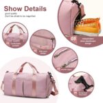 ZGWJ Travel Duffed Tote Bag, Waterproof Shoulder Weekender Bag for Women and Men Swim Sports Travel Gym Bag，Fold-able and Expandable Bag Lightweight and Easy Carry on, G-Pink - Image 4