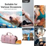 ZGWJ Travel Duffed Tote Bag, Waterproof Shoulder Weekender Bag for Women and Men Swim Sports Travel Gym Bag，Fold-able and Expandable Bag Lightweight and Easy Carry on, G-Pink - Image 5