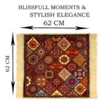 Kuber Industries Velvet Prayer Mat | Meditation Carpet | Pooja Aasan | Rangoli Square Prayer Mat | Small | Pack of 2 | Multicolor - Image 4