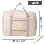 CAVALO – Be Unique Travel Bags for Luggage Spacious with Pockets Foldable Weekender Zipper Duffle Bag, Stylish Handbag Carry on Trolley Bag Waterproof (44 x 18 x 35 cm) (Beige) - Image 3
