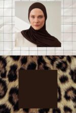 Premium Jersey Hijab Scarf, Soft Cotton Blend, Dark coffee Brown - Image 5