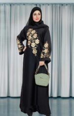 Black Abaya Embroidered Burqa For Women Elegant Modest Wear Islamic Naqab Stylish Dubai Abaya Farasha Burkha - Image 4