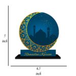 Ramadan Mubarak 3D Wooden Showpiece Table Decor, Islamic Festival Ornament, Eid Al-Fitr Holiday Decoration Items for Home, living room - Eid mubarak decoration items (RKM-29) - Image 4