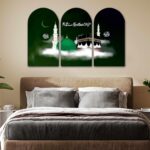 Livin'luxe Kaaba & Madina Islamic Arch Shape Set of 3 MDF Framed Painting for Home & Prayer Room Wall Décor | Ya Allah Calligraphy Religious Wall Frame (20 x 30 Inch) RPNS-32506 - Image 3