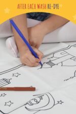 ihvan online, Kids Prayer Mat, Washable Painted Prayer Rug for Kids, Colourful Marker, Muslim Prayer Mala Beads, Soft Salah Travel Mat Carpet, Perfect Islamic Gifts for Kids, Blue - Image 9