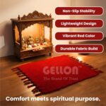 Gellon Traditional Cotton Prayer Mat for Puja, Red Asan for Prayer, Sitting, Meditation, Small Carpet Mat Rug for Floor in 24 x24 Inch in Red Color - Image 6