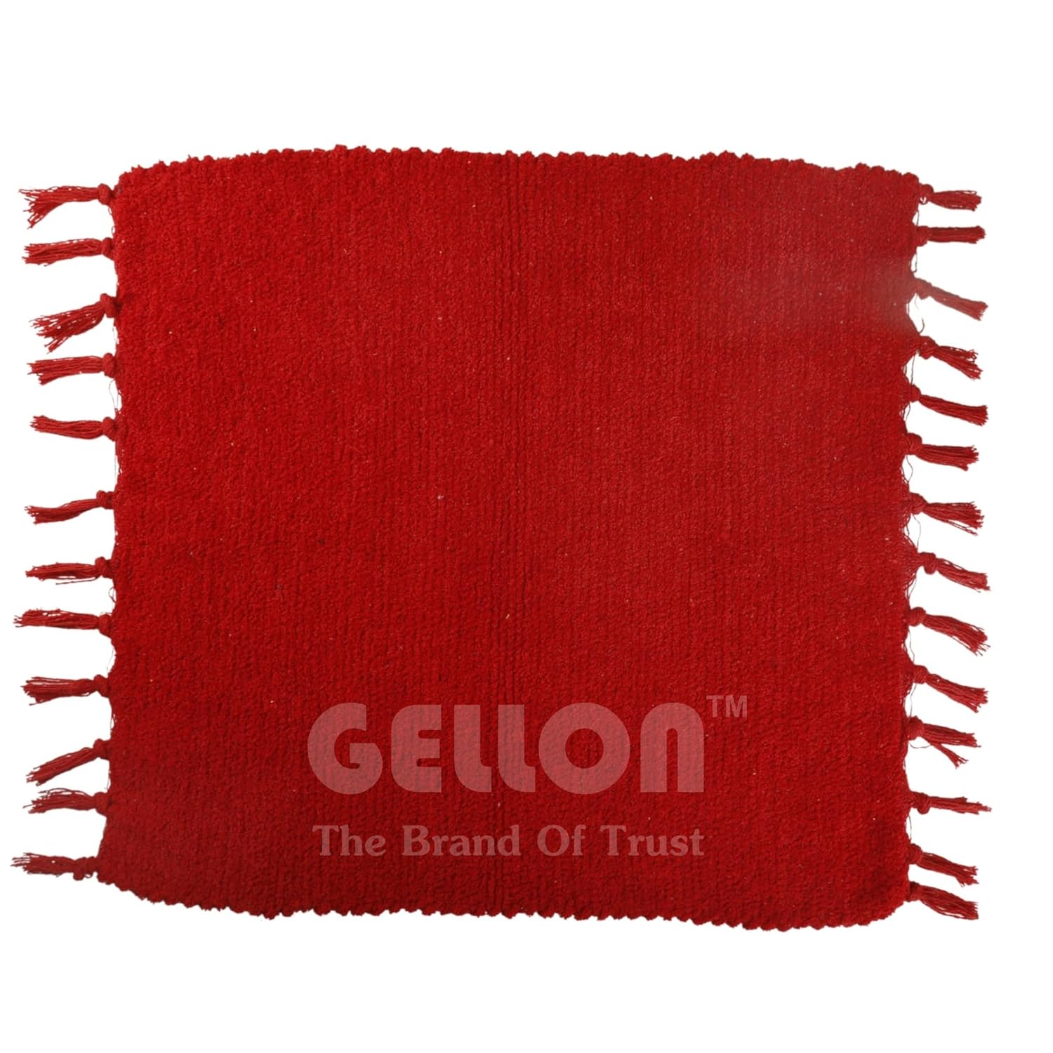 Gellon Traditional Cotton Prayer Mat for Puja, Red Asan for Prayer, Sitting, Meditation, Small Carpet Mat Rug for Floor in 24 x24 Inch in Red Color - Image 9