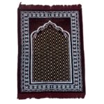 Janamaz Prayer Mat Turkey Soft Velvet | Namaz Mat, Janimaz Namaz Aasan, Islamic Prayer Rug for Salah | 44x27 Inch, Maroon - Image 5