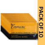 Emmara Ayurvedic Intimate Hygiene Wet Wipes | Unisex | pH balanced Wipes | Tea Tree Oil & Neem Extracts | 10 Intimate Hygiene Wet Wipes | For Pre and Post Intimacy|Vaginal Wipes - Image 3
