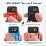 3203 Digital Finger Mala Jap Counter Ring with LED Display | Rechargeable Tasbih Tally Counter | Digital Counter for Mantra Jap, Zikr, Meditation & Dhikr | Counts Up to 99999 - Image 4