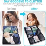 7 Pcs Travel Organizer Pouch Packing Cubes for Clothes Space Savers Bags Cosmetics/Underwear/Socks/Shoes Toiletry Bag Laundry Organiser (Nylon) (Black) - Image 7